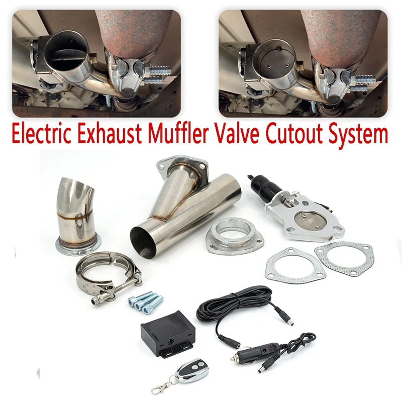 

Electric Exhaust Muffler Valve Cutout System Remote Switch Controller Dump Exhaust Cutout Bypass Valve KYR