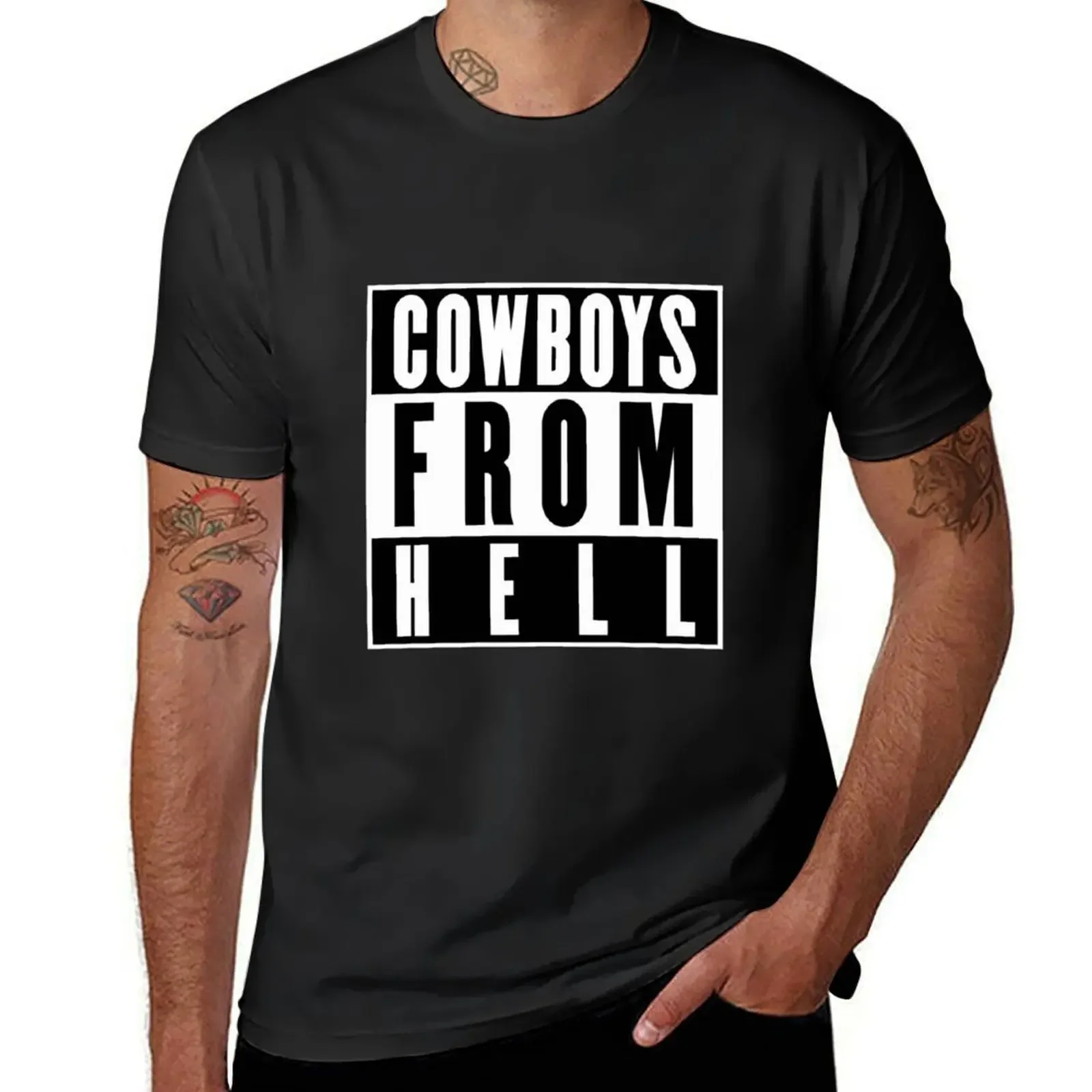 Футболка Cowboys из Hell мешковатые рубашки футболка на заказ летний топ эстетическая