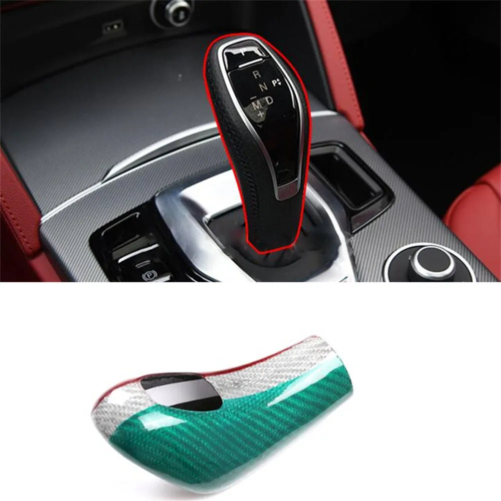 

1 X Gear Shift Knob Cover Trim Suitable For 20-21 Alpha Giulia/Stelvio Gear Head Cover Three-color Model Carbon Fiber Vinyl Deco