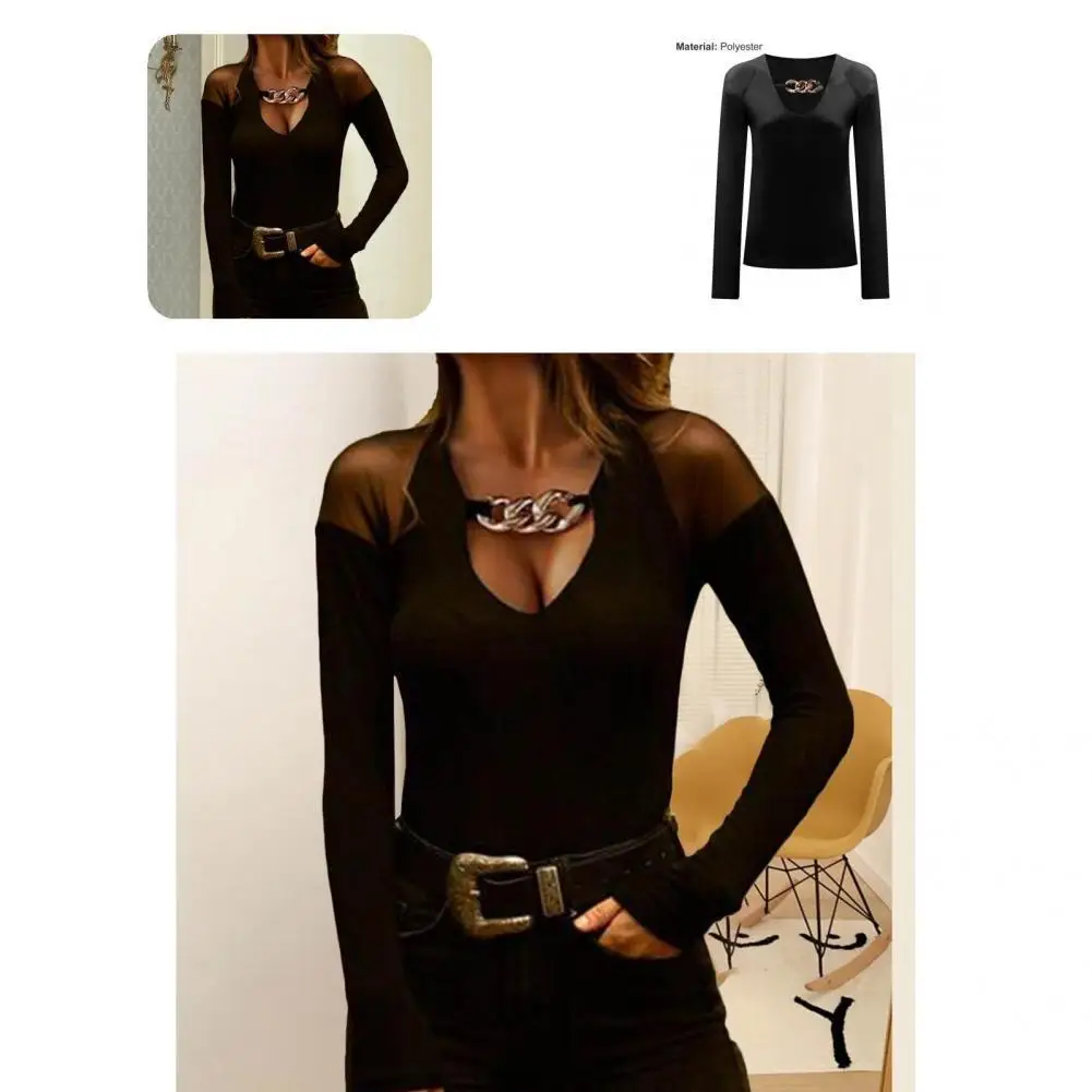 Модный женский топ на плечо из прозрачной сетчатой пряжи облегающий Топ