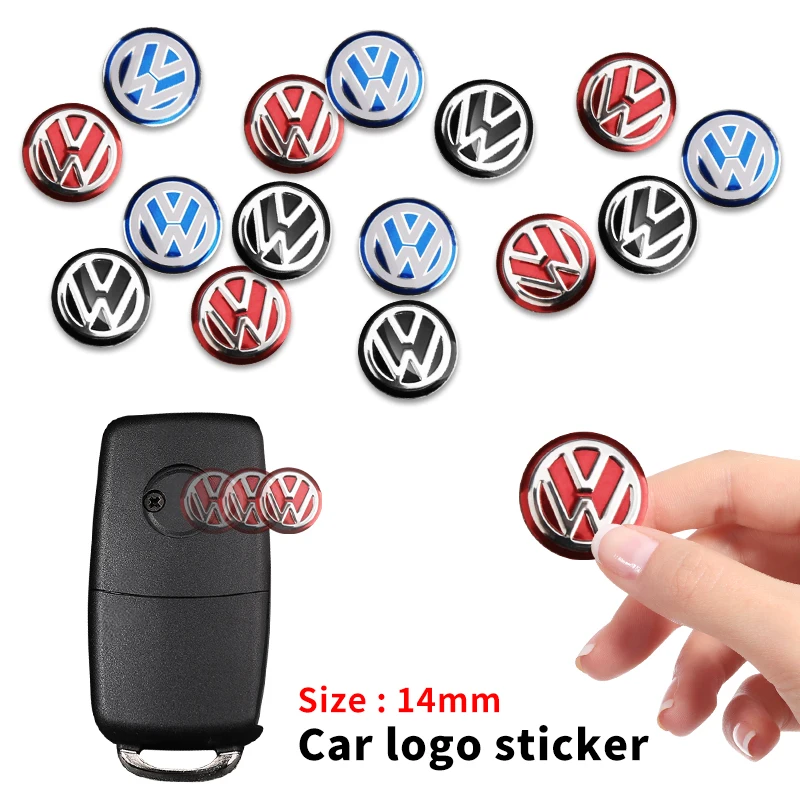 

14 мм наклейки с эмблемой ключа автомобиля, аксессуары для Volkswagen Alfa Romeo Renault Land Rover Honda Peugeot Hyundai Bmw Mitsubishi SEAT