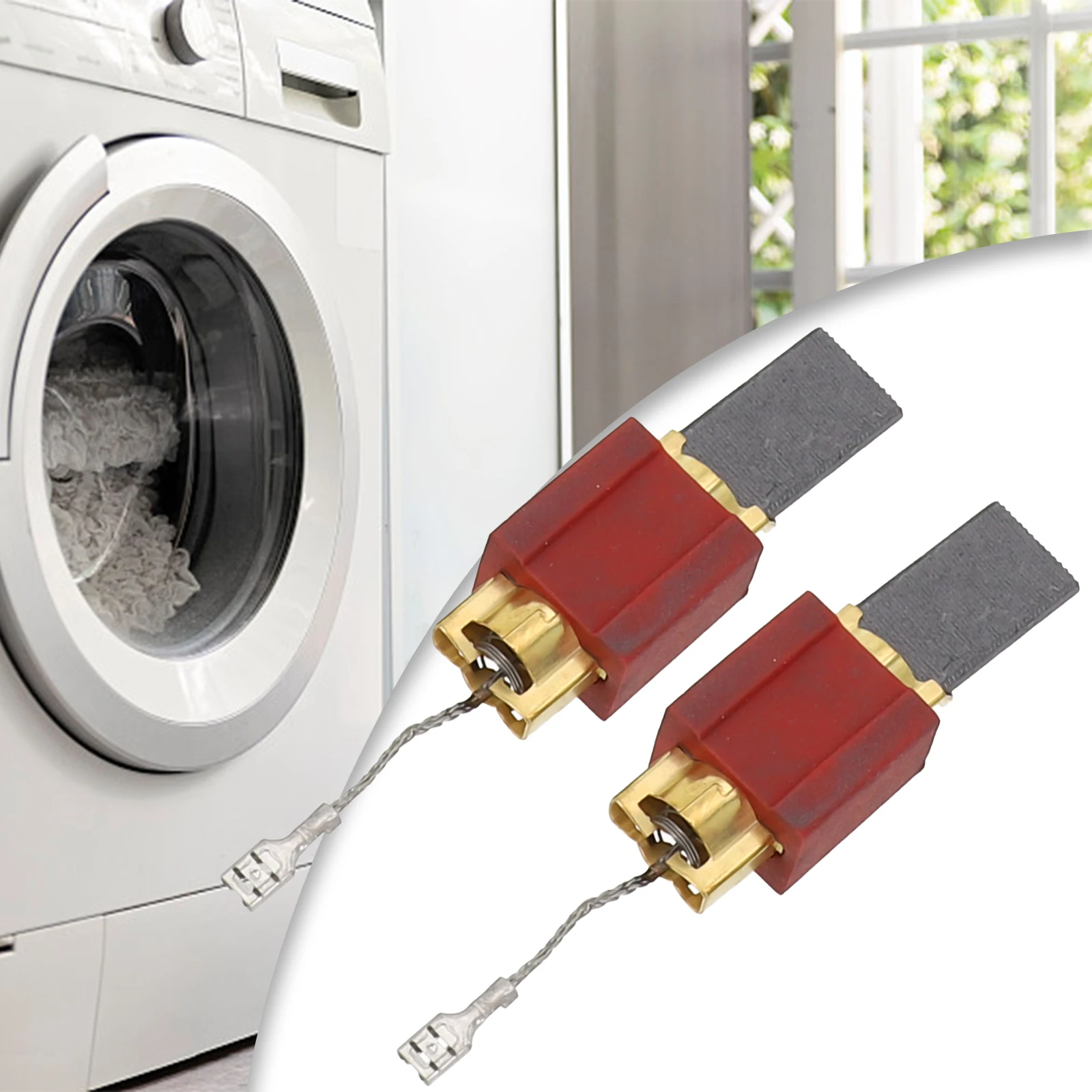 Фото 2 шт. угольные щетки для стиральных машин Miele серий W700, W800, W900, замена 4297413, 15x5 мм, медные аксессуары для двигателя №2