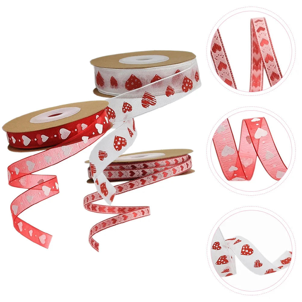 

Ribbon Valentine Ribbons Day S Heart Giftparty Hair Bows Decor Favors Diy Packaging Box Chiffon Loving Bow Making Packing