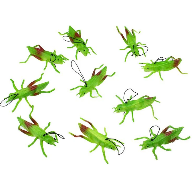 

5 Pcs/set Creative TPR Flexible Glue Model Simulation Insect Grasshopper Locust Toy Model Prank Scary Spoof Toys Gifts