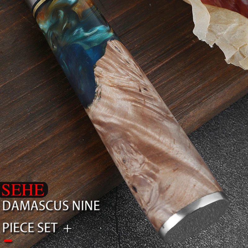 Набор кухонных ножей из дамасской стали 1-9 шт. | Дом и сад