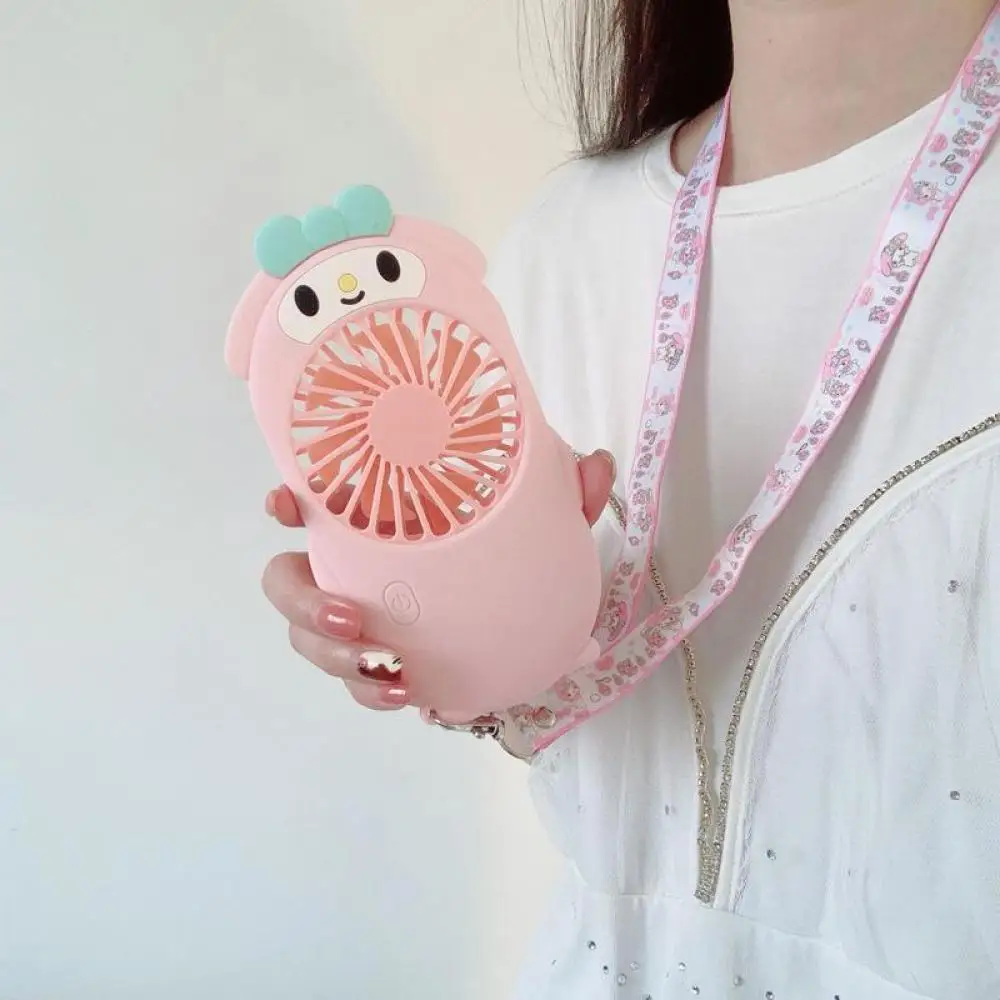 Миниатюрный вентилятор Kawaii Melody Sanrioed Hello kitty Cinnamoroll портативный ручной для девочек