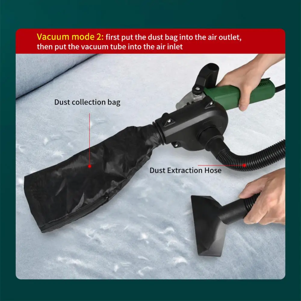 

Dual-purpose Dust Remover Blower Easy To Install Angle Grinder Blower Vacuum Cleaner Abs Electric Air Blower Dust Collector