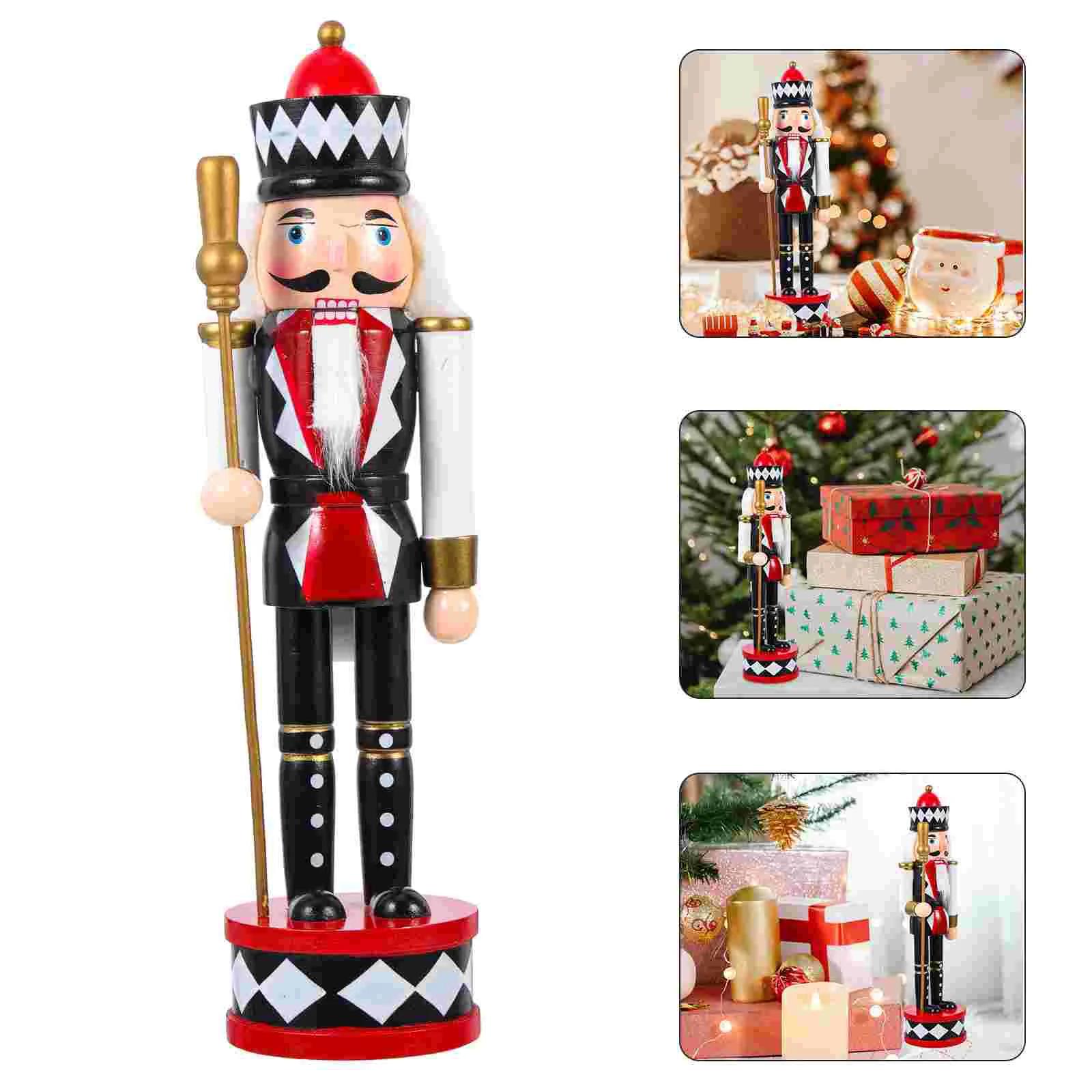 

Standing Drum Nutcracker Christmas Decor Desktop Window Nutcrackers Xmas Ornament Number Toys Tree Indoor Wooden Giant 150cm
