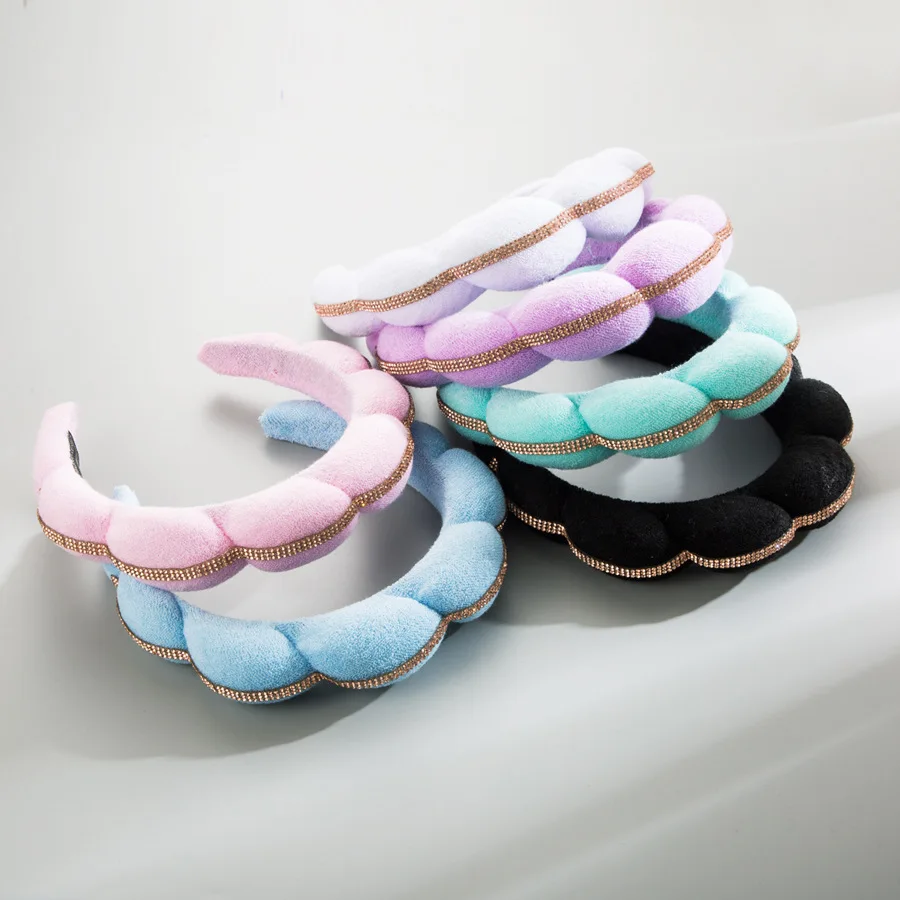 

Hot Sell High-end terry cloth Sponge Rhinestone Headband for Women Hair Accessories New Hair Bands Girls Free Shipping Items