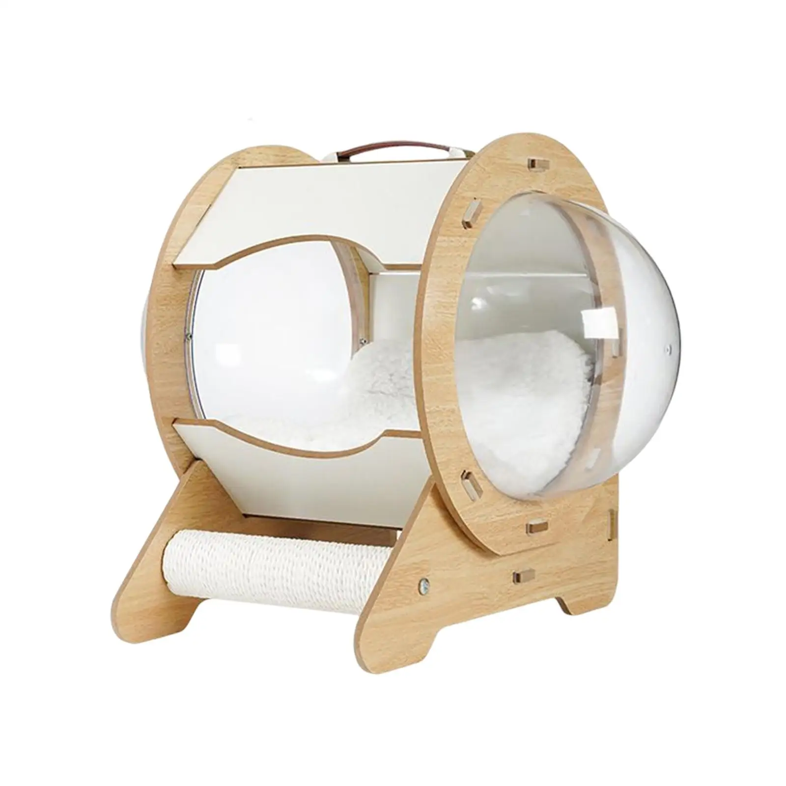 

Cat Condos Cat Nest Kennel with scratch post Removable Cushion Functional Four Seasons Use Covered Wooden Frame Modern