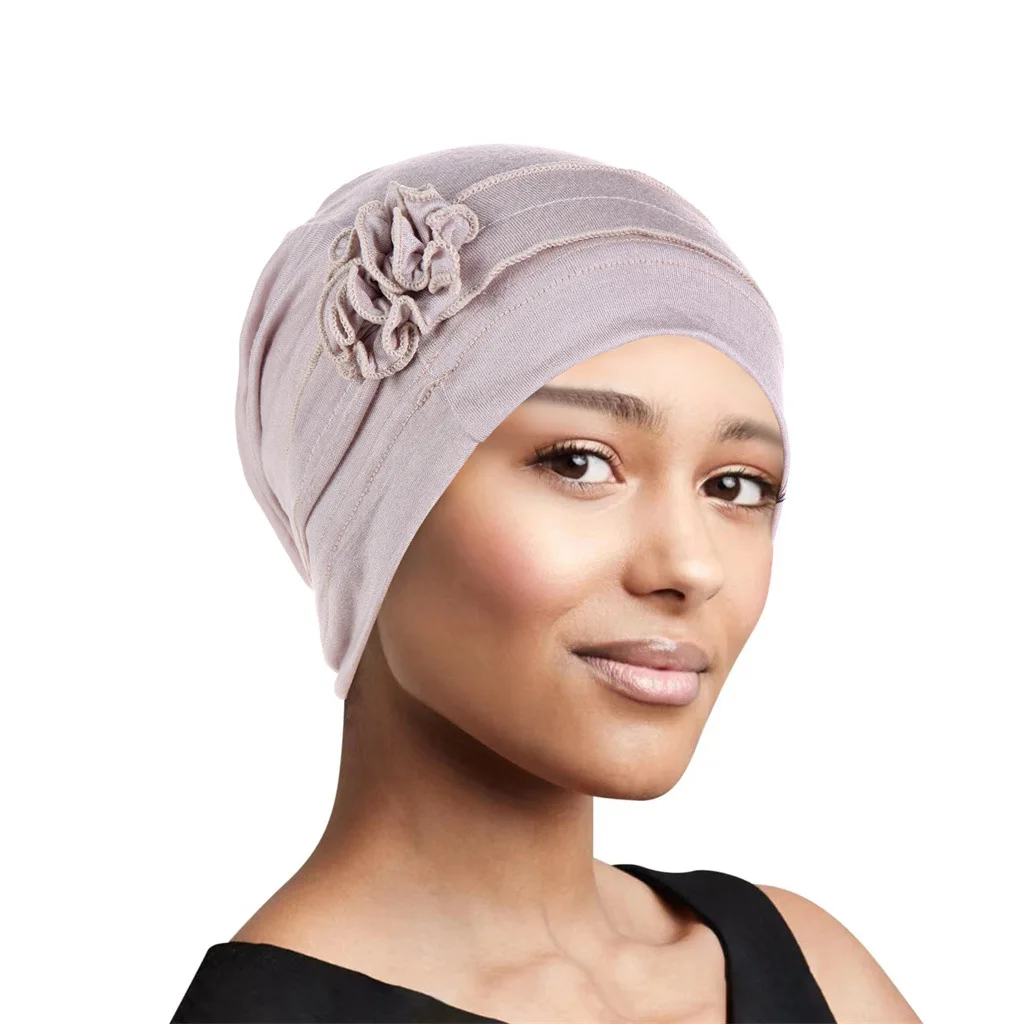 Hijabs for Woman with Floral Decor Islamic Clothing for Women Elegant Turban Elastic Inner Hijabs Breathable Muslim Women Hijab