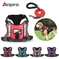 reflective dog harness with 1 5m traction leash set no pull dog vest strap adjustable breathable harness for dogs pet supplies
