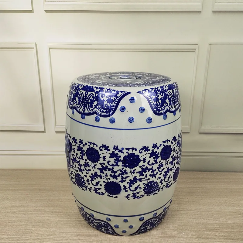 Керамический табурет Цзиндэчжэнь зимняя искусственная живопись круглый для