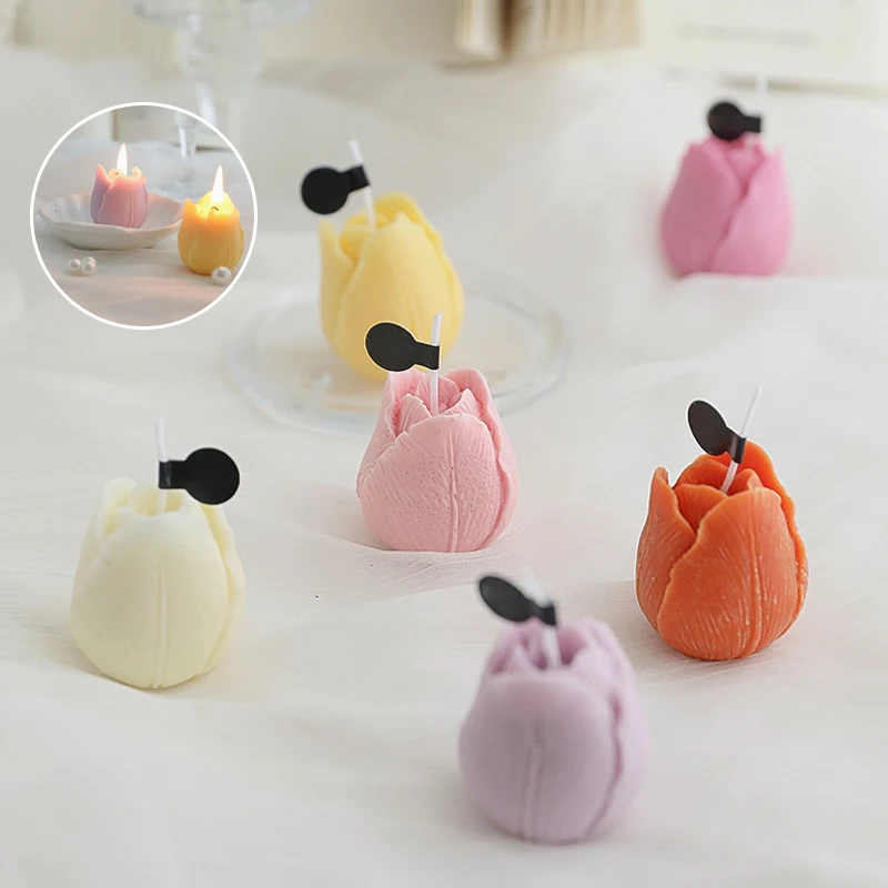 

3D Tulip Candle Mold Handmade DIY Flower Soap Silicone Mold Chocolate Cake Mold Silicone Mold Soap Forms Soap Making Supplies