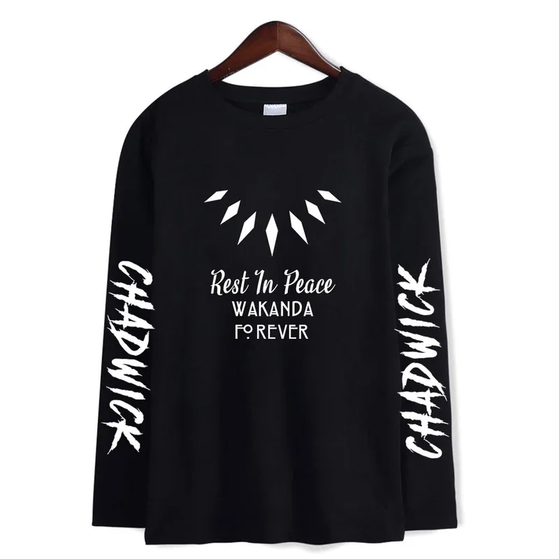 Футболки Chadwick Boseman женские повседневные футболки с длинным рукавом RIP принтом для