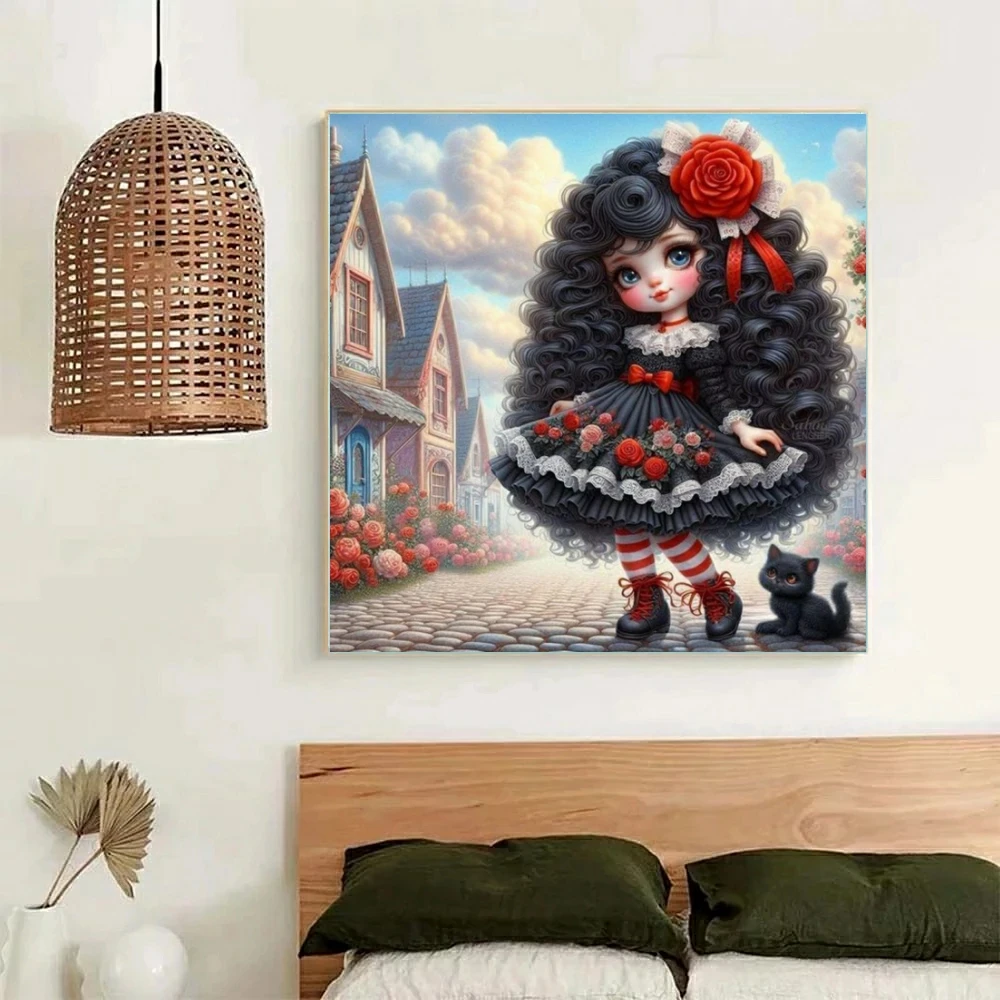 2024 Новый Набор Для Алмазной Живописи сделай Сам Красивая Девушка С Розой Полная