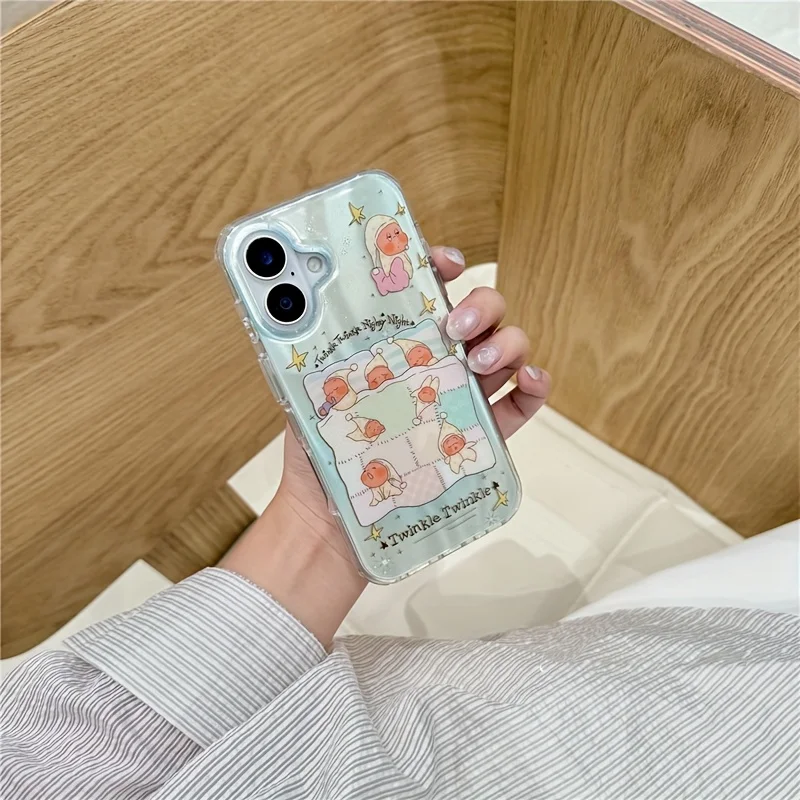 Фото Чехол для телефона Cute Sleepy Twinkles Twinkles для Samsung Galaxy S25 S24 S23 S22 S21 FE Ultra Plus 4G 5G с текстурой перьев, задняя крышка №4
