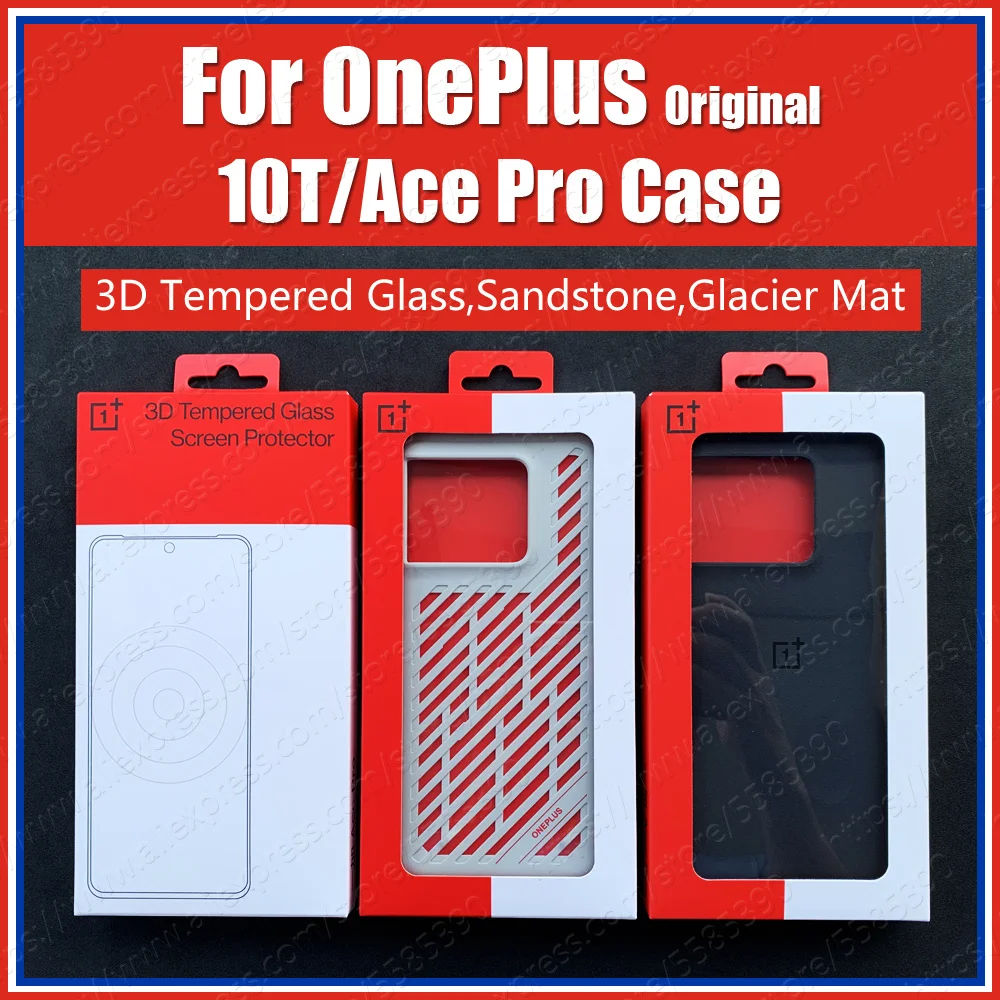 PGP110 Glacier Mat Cooler Cover OnePlus 10T Ace Pro Case Original Sandstone Bumper 3D Tempered Glass Screen Protector