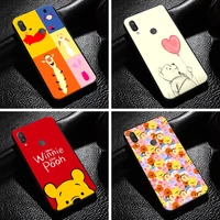 cute winnie the pooh for xiaomi redmi note 7 7s 7 pro redmi 7 7a phone case soft carcasa silicone cover coque black
