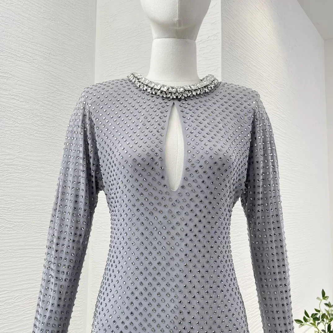 Женское платье-макси с длинным рукавом и юбкой-годе