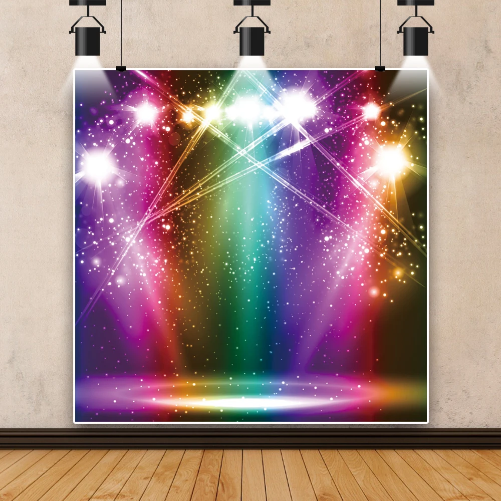 

Disco Dance Party Backdrop Themed Birthday Shining Spotlight Interior Decor Photography Props Friends Portrait Banner Background