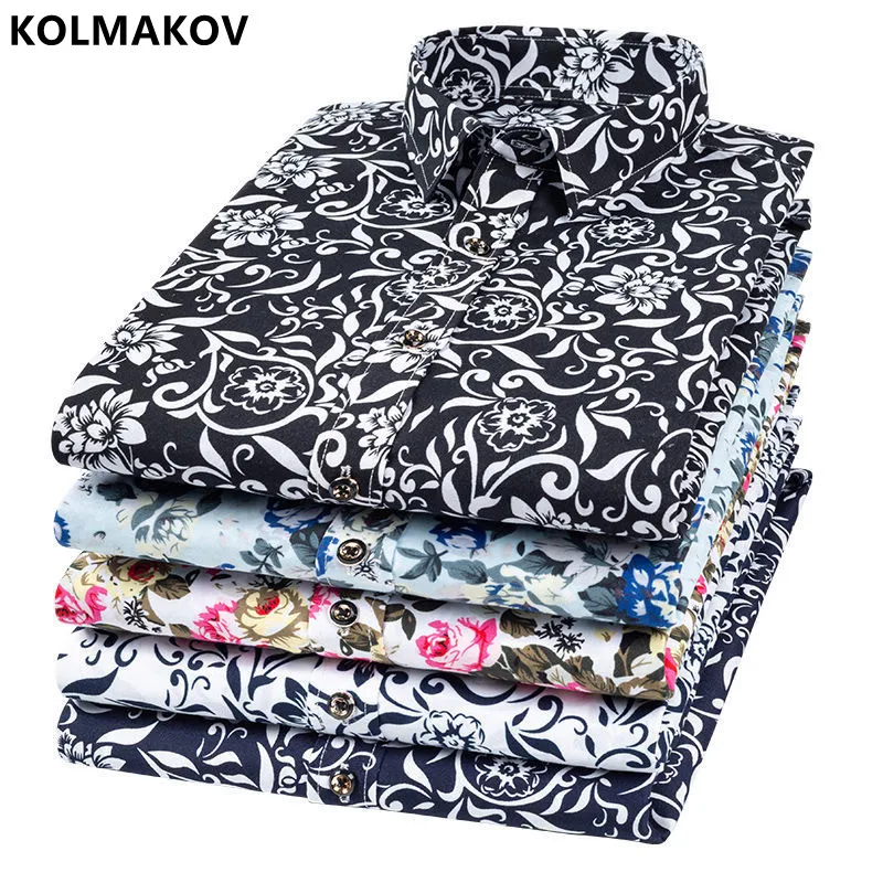 

2022 Spring and Autumn New Men's Classic Fashion Versatile Long-Sleeve Printed Shirt Men's Leisure Slim Size High Quality Shirt