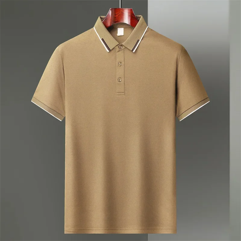 Новинка лета 2024 рубашка-поло из павловнии с лацканами деловая Однотонная для