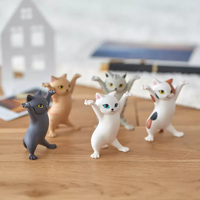

5pcs Set Funny Cat Pen Holder Toy Hold Everything Cat Earphone Bracket Home Decor Festival Decoration Charming Kitty Storage Set