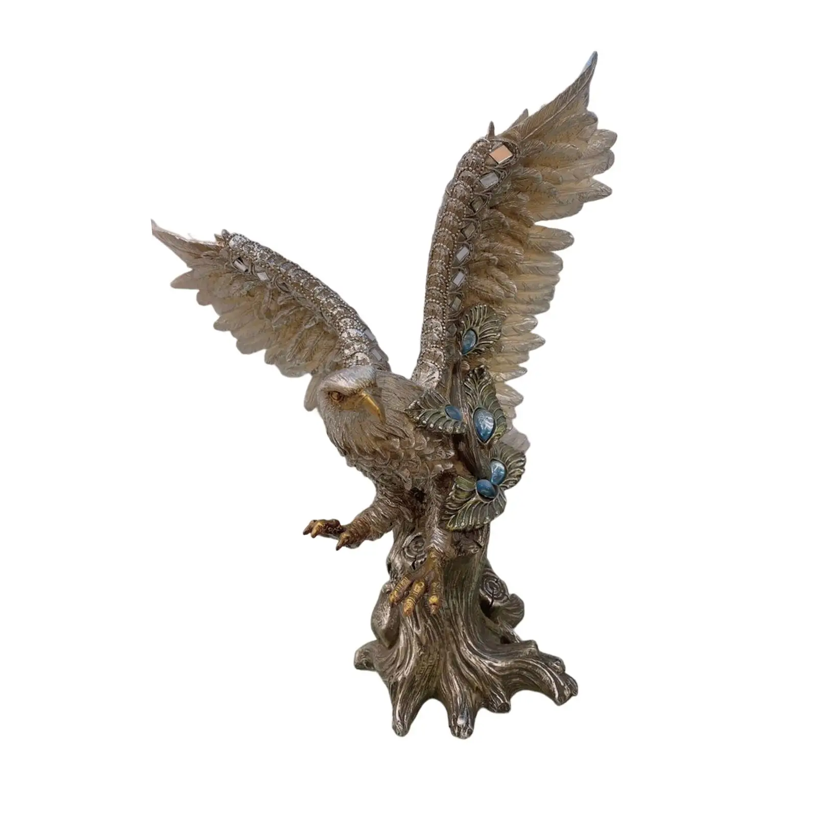 

Eagle Statue Resin Eagle Figurine Animal Sculpture Animal Figurine Artwork for Entrance Birthday Tabletop Decor Collectible