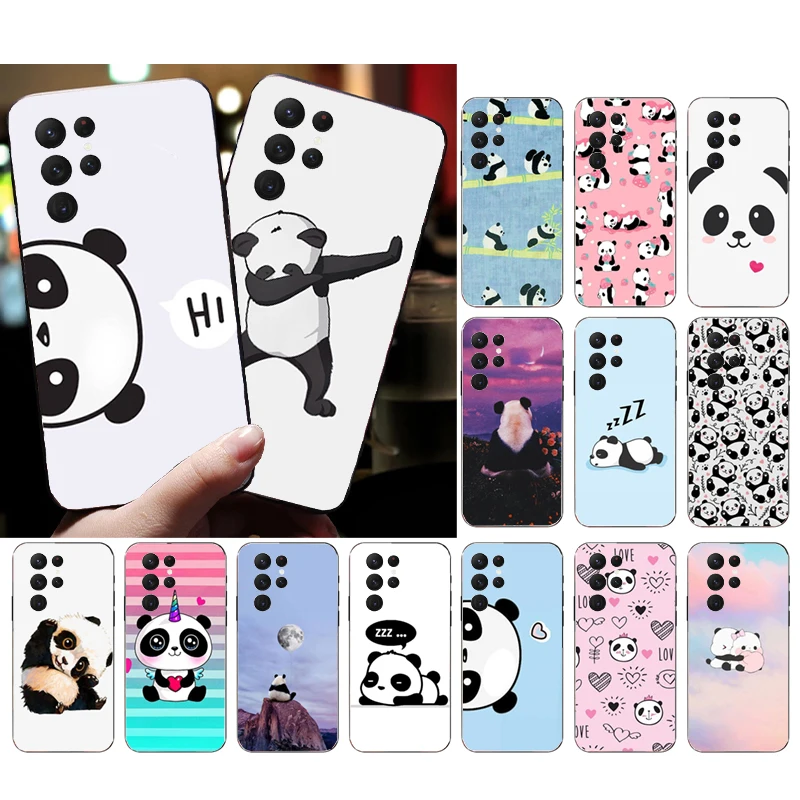 

Cartoon Panda Phone Case for Samsung Galaxy S23 S22 S21 S20 Ultra S20 S22 S21 S10E S20FE Note 10Plus 20 Ultra Funda