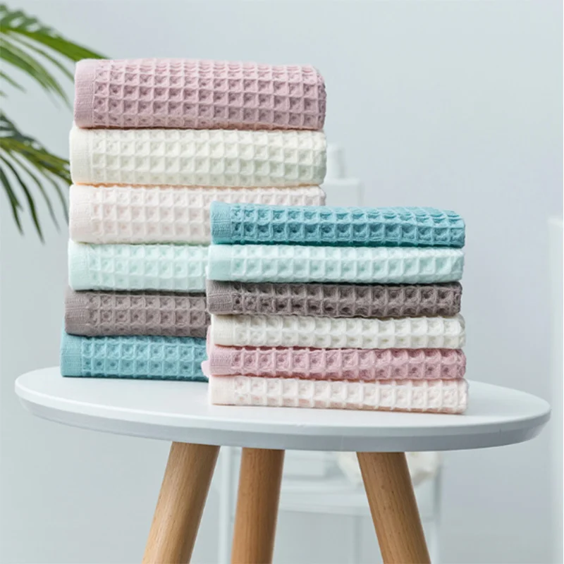 

100% Cotton Hand Towels for Adults Plaid Hand Towel Face Care Magic Bathroom Sport Waffle Towel 33x72cm/70x140cm