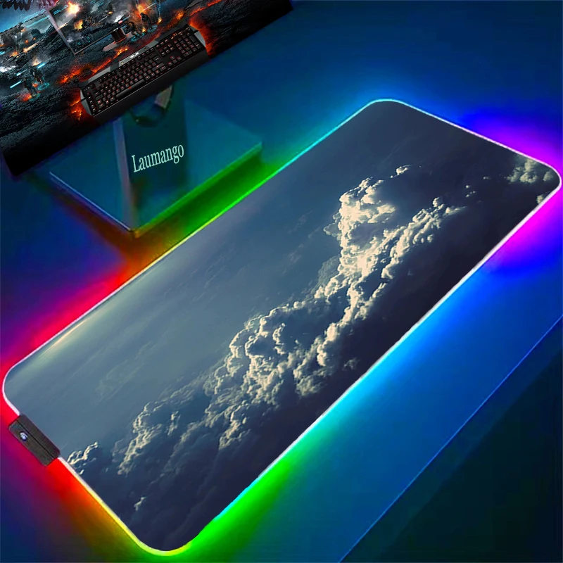 

Большой компьютерный Настольный коврик для мыши, игровой коврик для мыши Xl RGB, коврик для клавиатуры, Настольный коврик, коврик для мыши с ан...