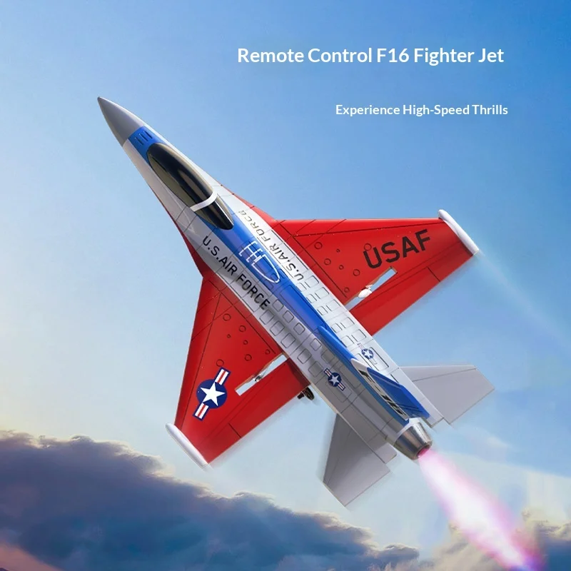 Фото VOLANTEXRC F‑16 RC истребитель с 2-канальным управлением, светодиодной подсветкой, из пенопласта EPP, самолет с фиксированным крылом, 2.4G, электрический радиоуправляемый самолет для хобби. №2