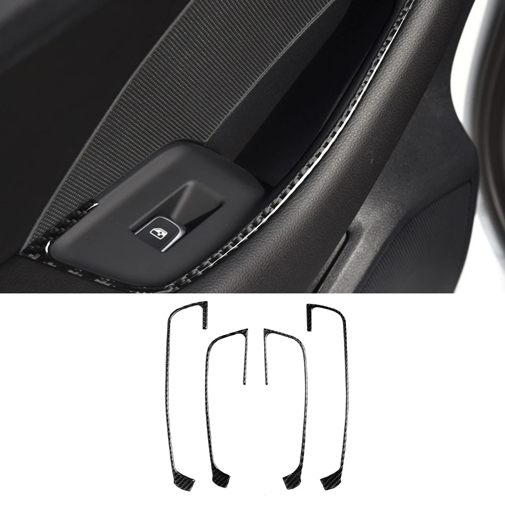 

Window Lift Switch Control Decoration Cover Trim Sticker Decal for Audi A3 8V 2014-2019 Car Interior Accessories Carbon Fiber