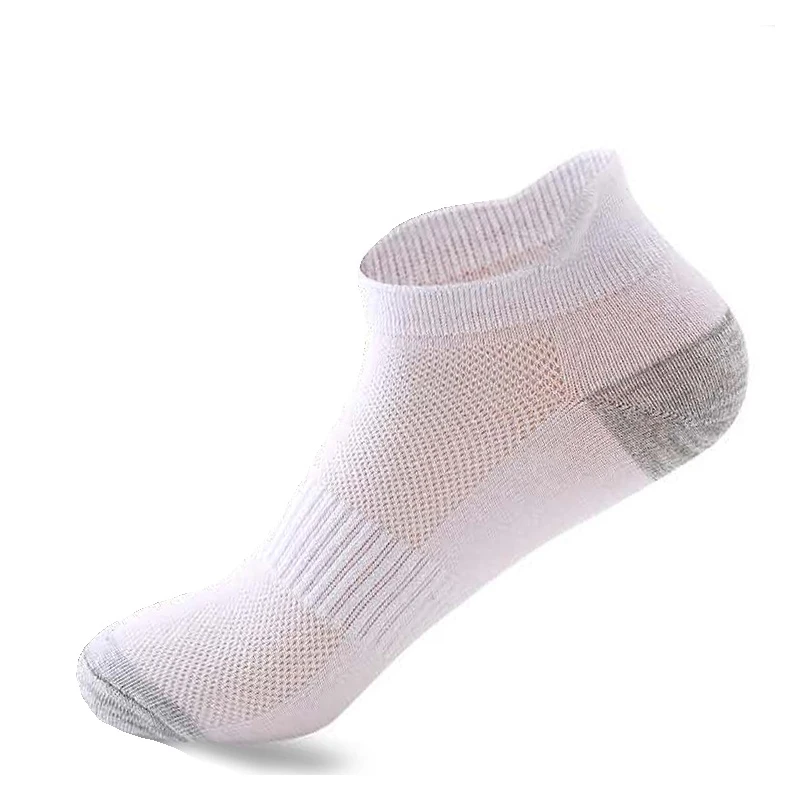 10 Pairs Mens Ankle Socks Athletic Cushioned Cotton Sports Socks Breathable Low Cut Tab With Arch Support Mesh Casual Short Sock