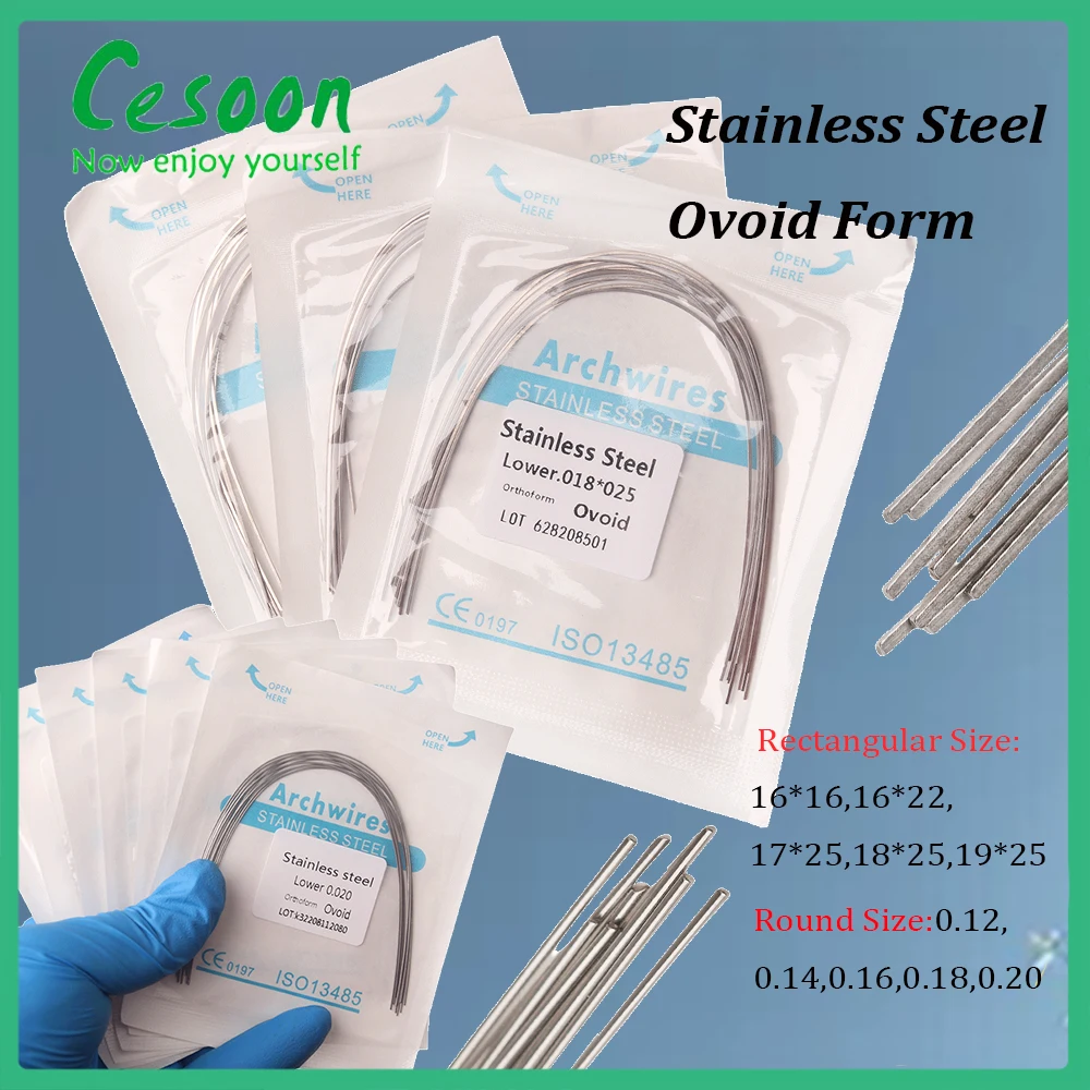 10 упаковок стоматологических Ovoid из дуги нержавеющей стали верхняя нижняя