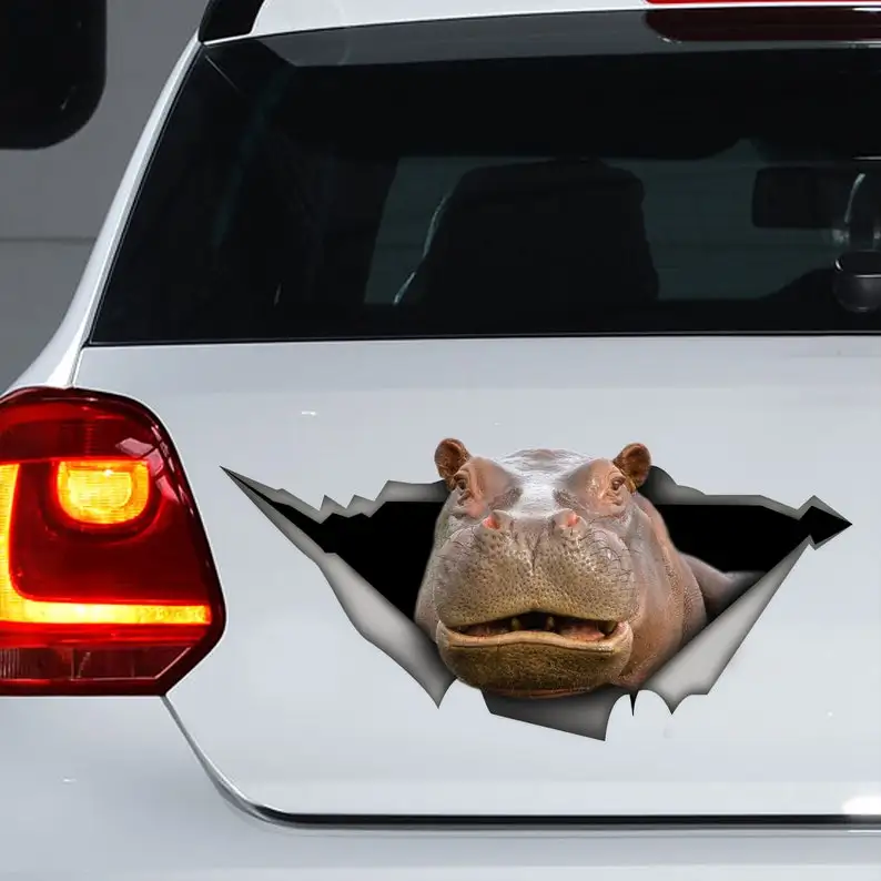 

Hippopotamus decal, Hippo sticker, Hippo magnet, Hippocar decal
