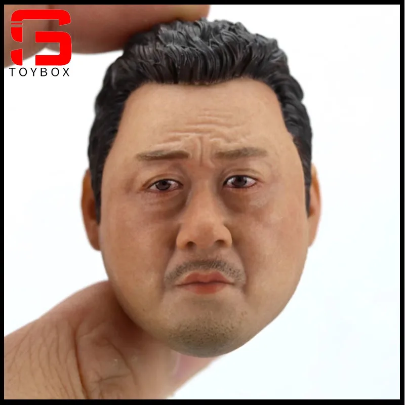 

1/6 Scale Korea Uncle Ma Tong Seok Head Sculpt PVC Male Soldier Head Carving Model Fit 12'' Fat Action Figure Body Dolls