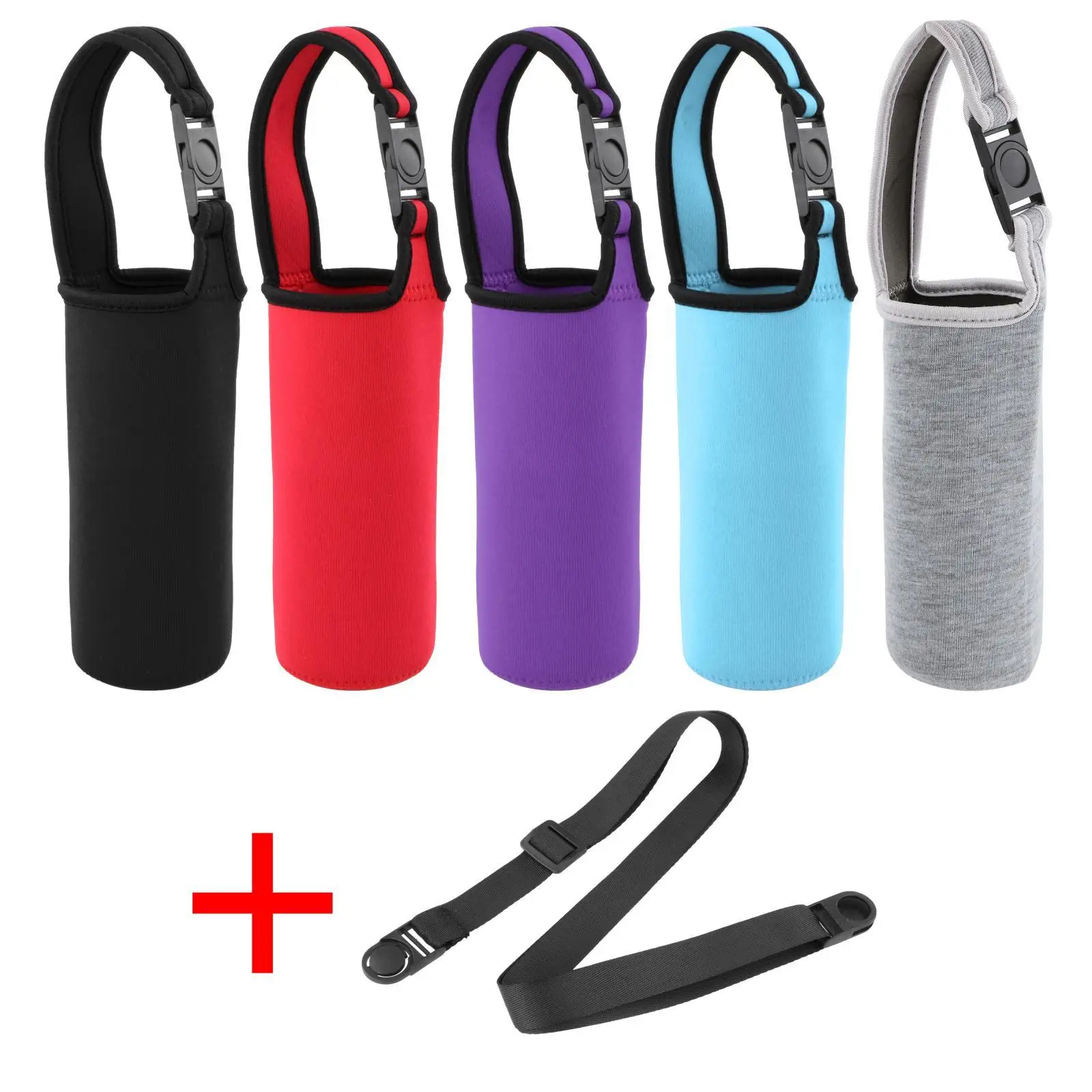 

400-500ml Water Bottle Sling Case Bag with Adjustable Shoulder Strap Insulated for Running Sport Travel Plastic Bottles Women