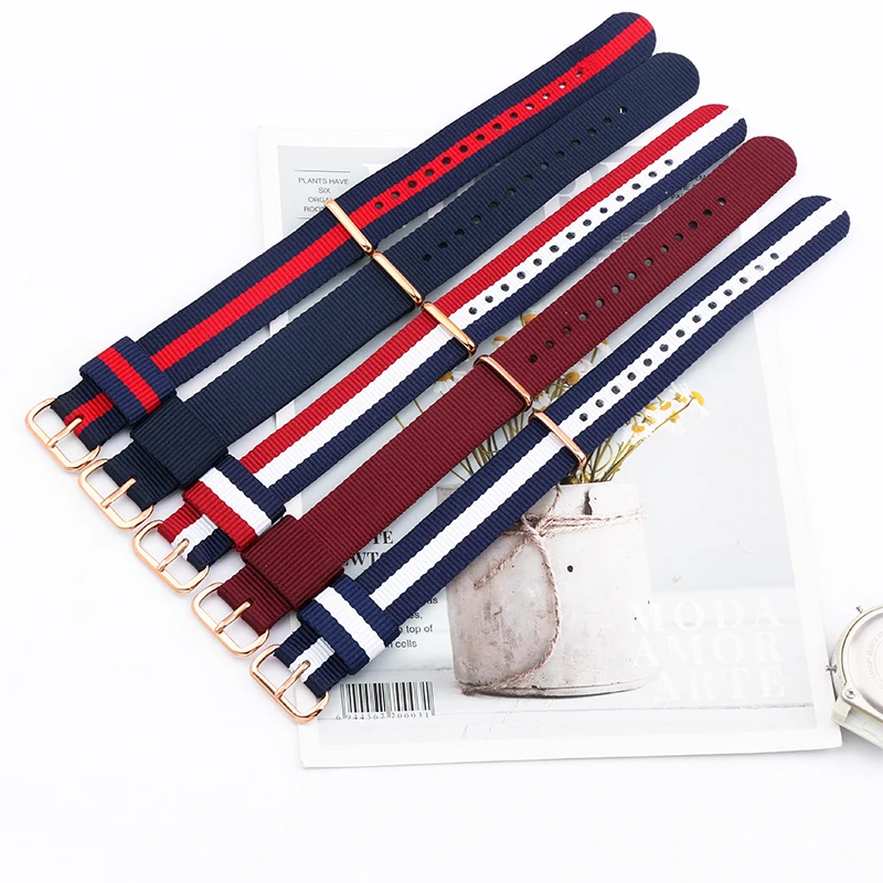 Men's Nylon watch strap 10mm12mm14mm16mm17mm18mm19mm20mm22mm watch accessories sports waterproof watch band women's chain buckle