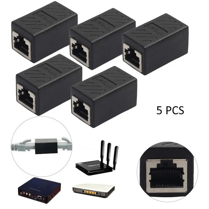

Ethernet Cat5e RJ-45 Female Networks LAN Coupler Extender Connector Adapter Part