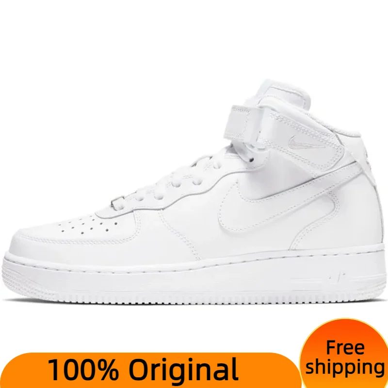 Nike Air Force 1 Mid тройной белый женский
