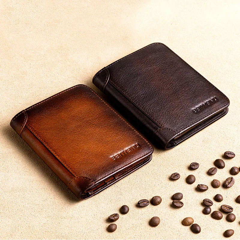 Мужской бумажник кожа многофункциональный ультратонкий с зажимом для ID-карт