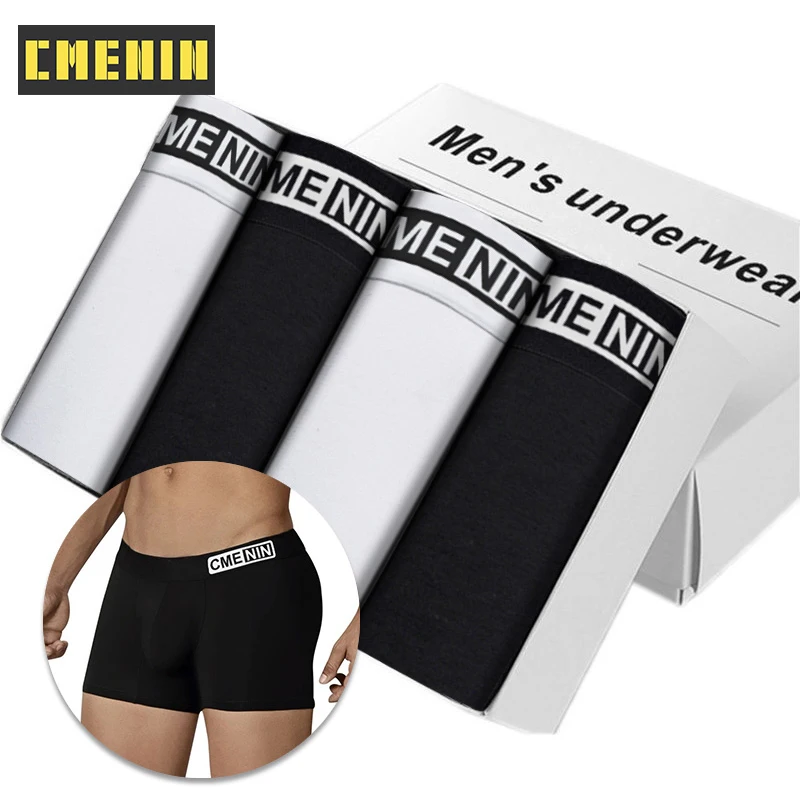 

4Pcs/lot Hot Cotton Man Underwear Boxer Men Low Waist Trunks Gay Sexy Men's Panties Boxers Shorts Underpants Male CM6602
