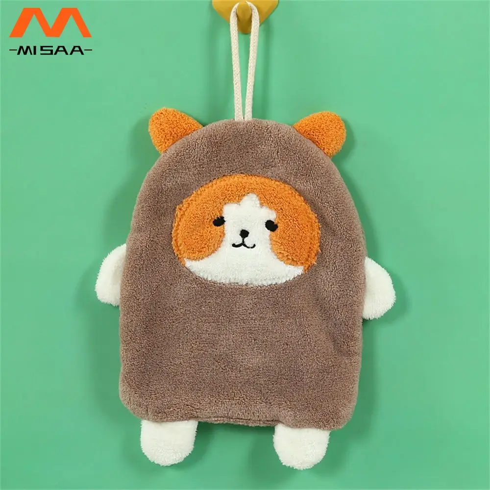 

Kitchen Towel Embroidery Soft Bathroom New Cartoon Puppy Kitchen Tools Absorbent Towel Coral Fleece High-efficiency Hand Towel