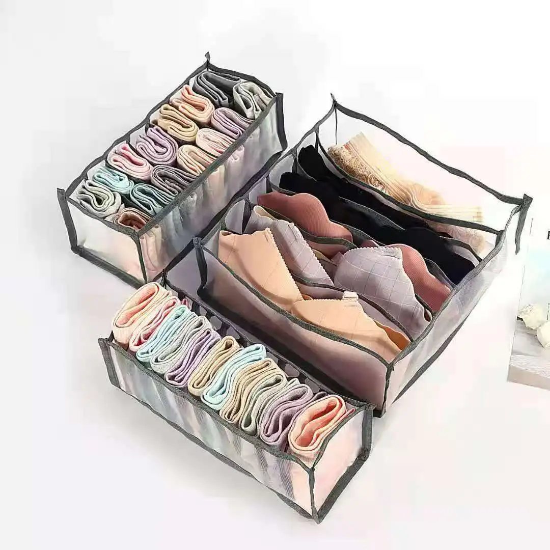 

3pcs/set Underwear Organizer Clothes Box Closet Divider Foldable Storage for Socks Bras Lingerie Home Organizing Drawer Washable