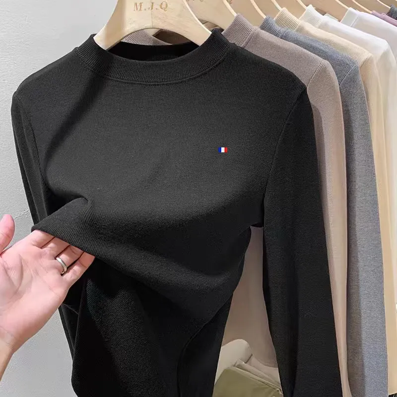 

Half Height O-Neck Solid Color Fit Pullover Sweater for Men 2023 Autumn Winter Cotton Base Men's Sweater Knitwear