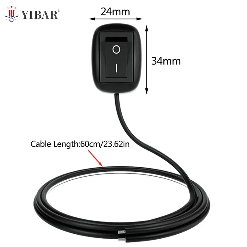 

DC 12V Universal Car Switch Paste Type Toggle Switch with Cable 60cm For Fog Lights, DRL, LED Light Bar, etc
