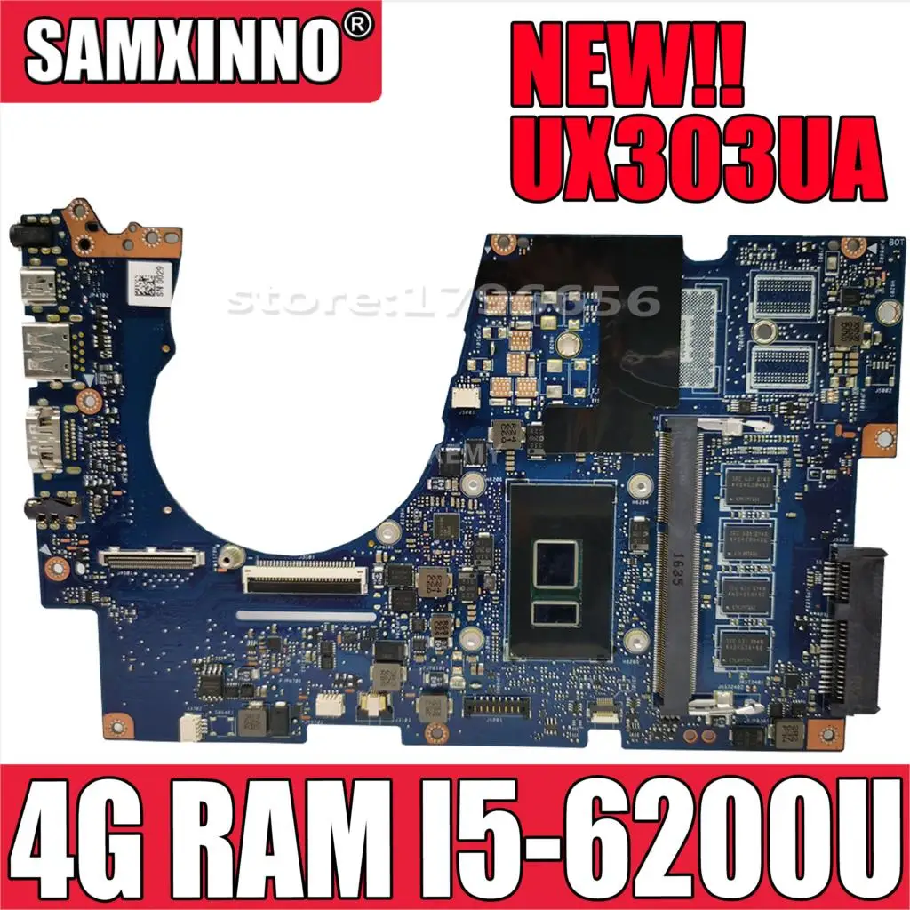 

Материнская плата UX303UA для Asus ZenBook UX303UA UX303U UX303UB U303U, материнская плата Ultrabook UX303UA, материнская плата I5-6200/6198U, 4 Гб ОЗУ