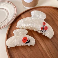 2022 new hair claw clip for women girl acetate flower white large size hair claw clip crab clamps headwear hair accessories gift